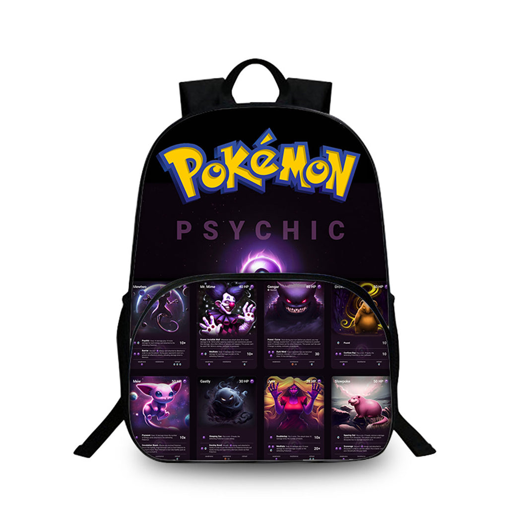 Psychic Type Pokemon 3 Pieces Combo Kid's 15 inches School Backpack Shoulder Bag Pencil Case