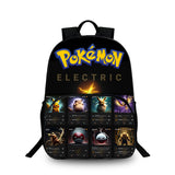 Electric Type Pokemon 3 Pieces Combo Kid's 15 inches School Backpack Shoulder Bag Pencil Case