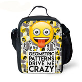 Emoji Smile Face Lunch Box for Kids Graphic Print Insulated Lunch Bag Waterproof