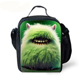 Kids Furry Monster Lunch Box Graphic Print Insulated Lunch Bag Waterproof