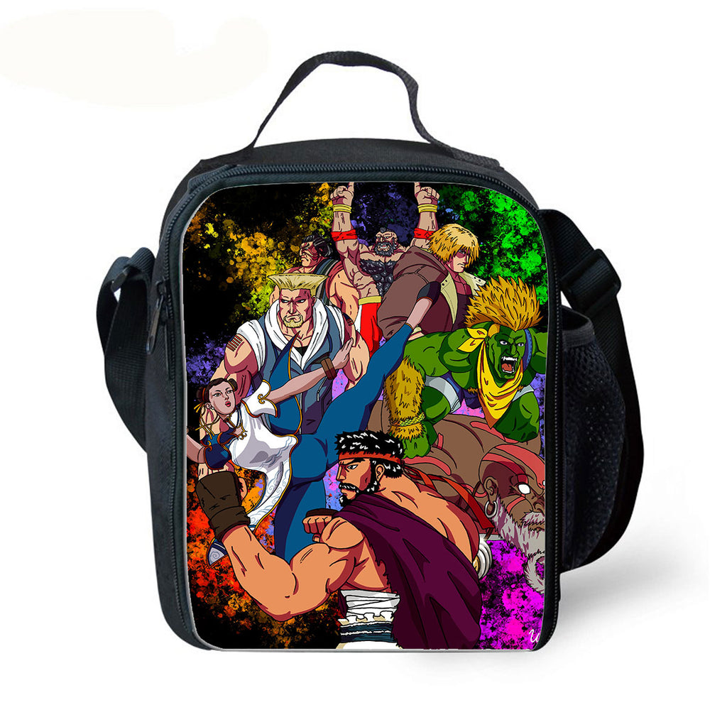 Kids Street Fighter Lunch Box Graphic Print Insulated Lunch Bag Waterproof