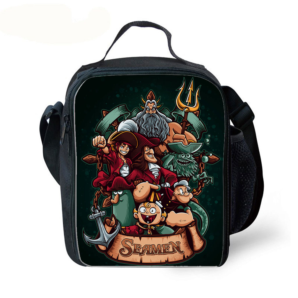 Aquaman Popeye One Piece Luffy Kid's Backpack Lunch Bag Pencil Case 3 Pieces Combo