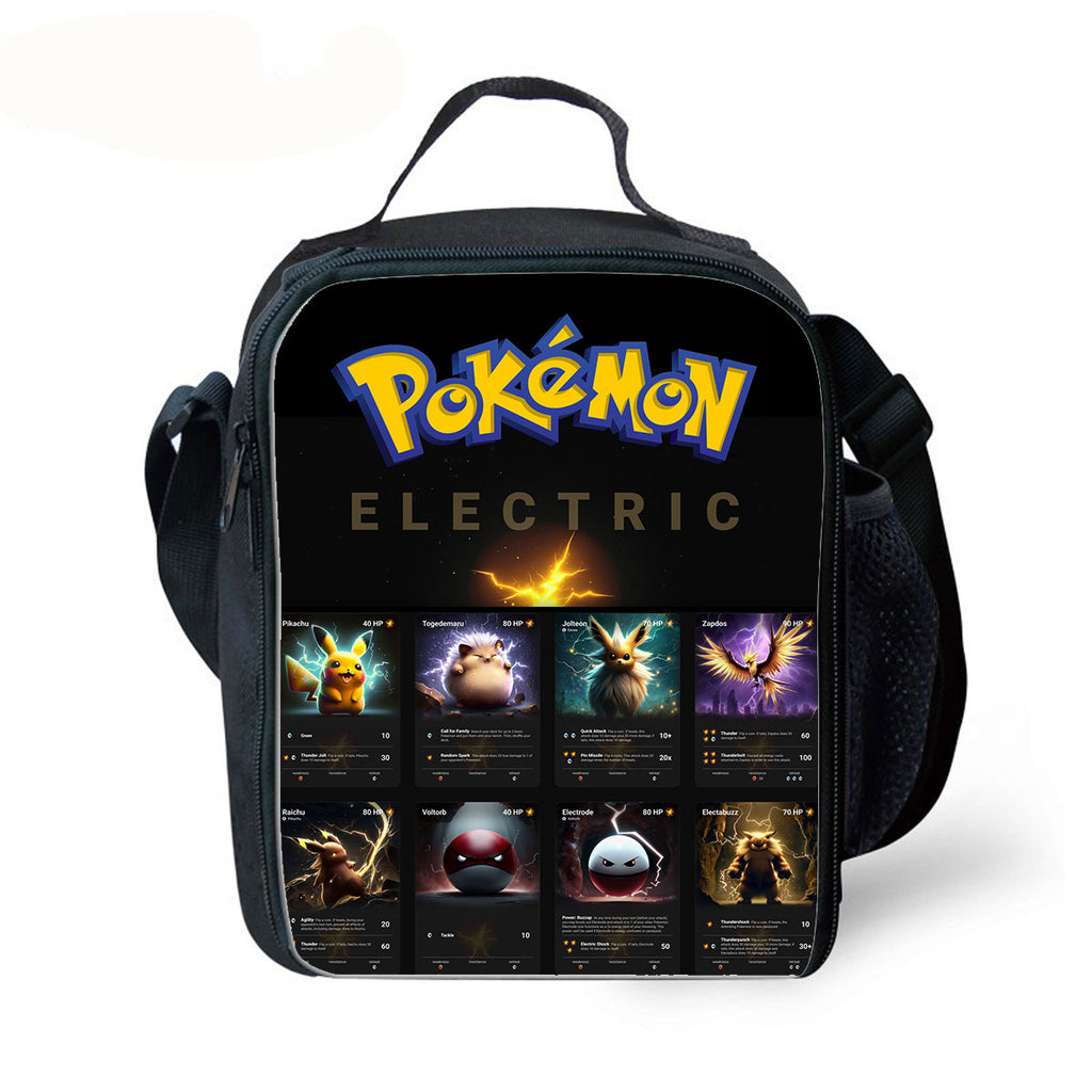 Electric Type Pokemon 15 inches School Backpack Lunch Bag Shoulder Bag Pencil Case 4 Pieces Combo