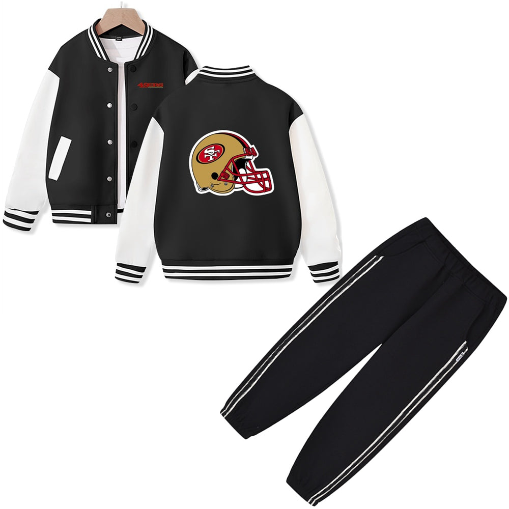 San Francisco American Football Varsity Jacket and Pants 2 Pieces Outfit Kids Clothing Suit Ideal Gift