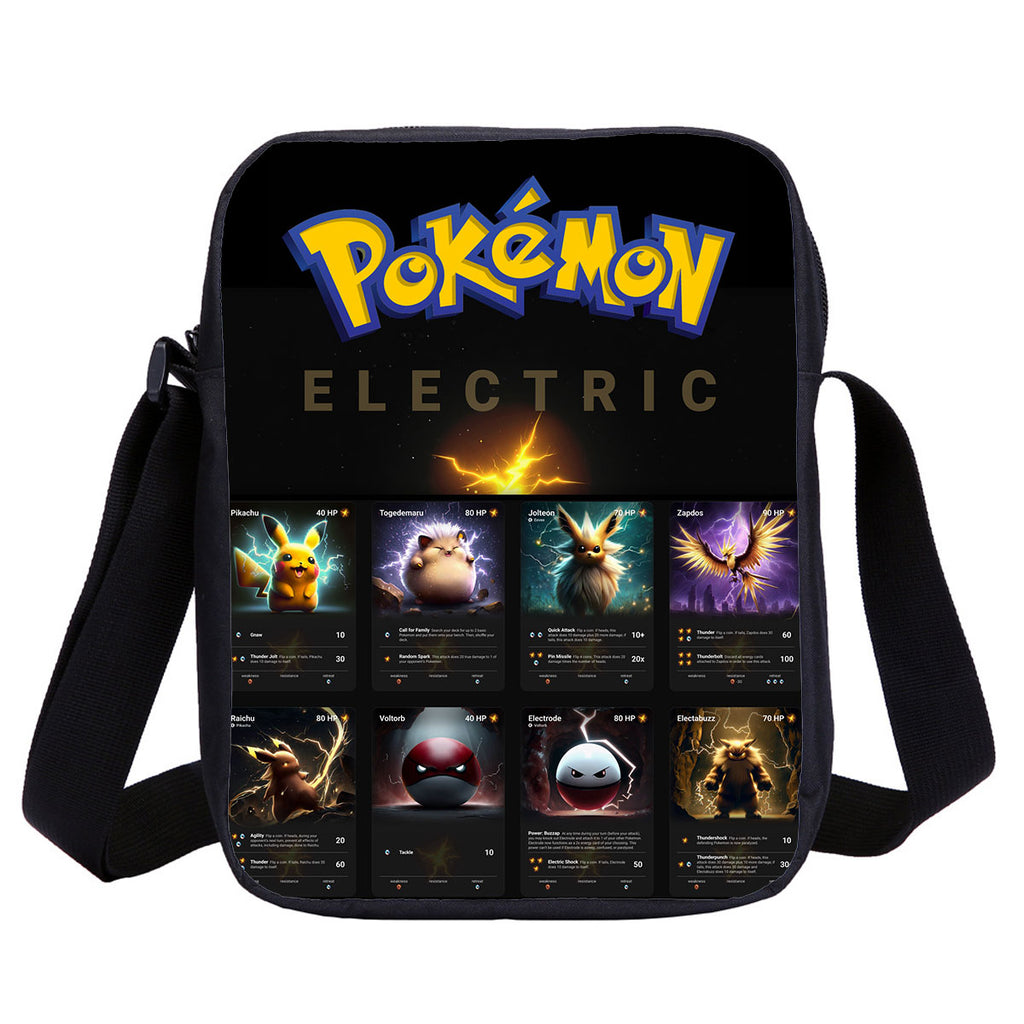 Electric Type Pokemon 4 Pieces Combo 18 inches School Backpack Lunch Bag Shoulder Bag Pencil Case