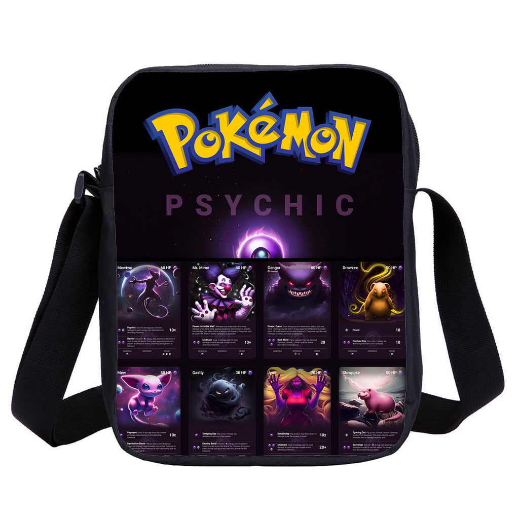 Psychic Type Pokemon 4 Pieces Combo 18 inches School Backpack Lunch Bag Shoulder Bag Pencil Case