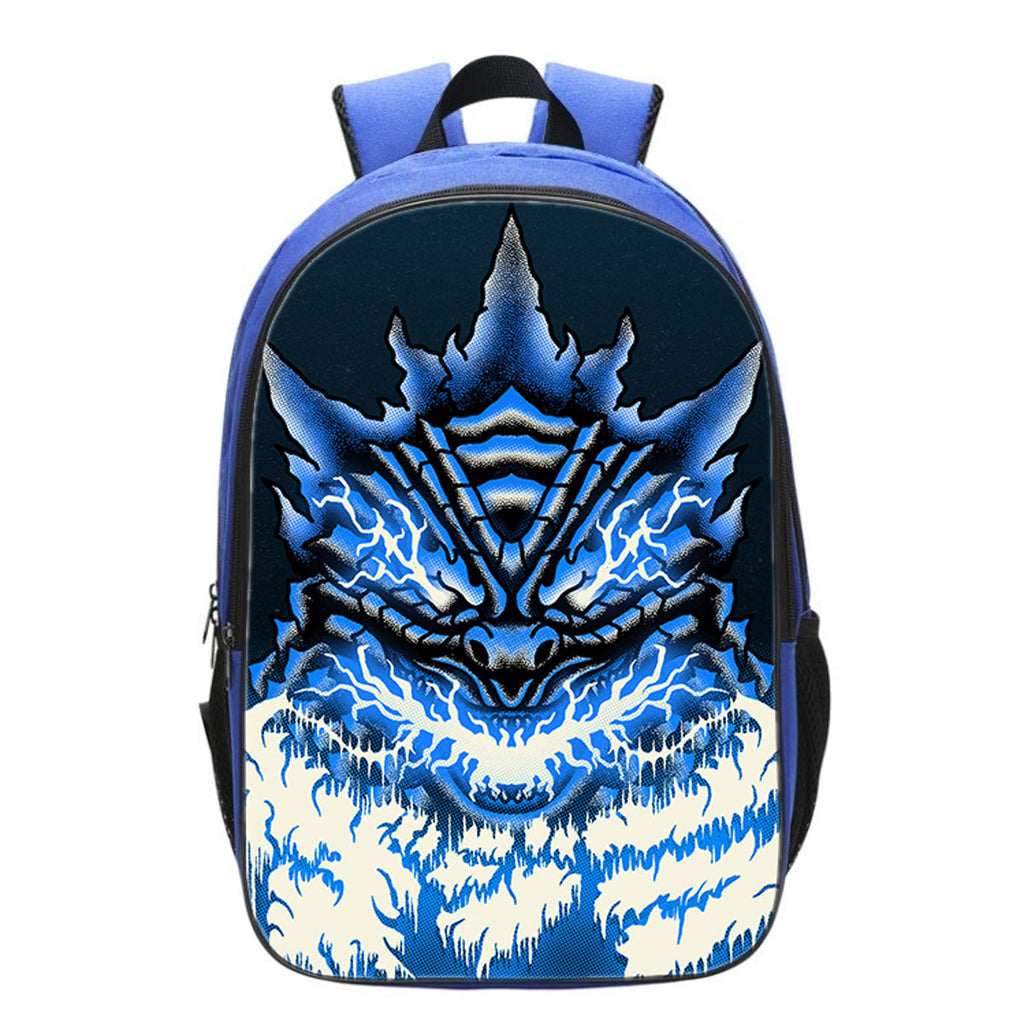 Kids Godzilla Backpack Blue School Bag Large Bookbags Trendy Godzilla Bag