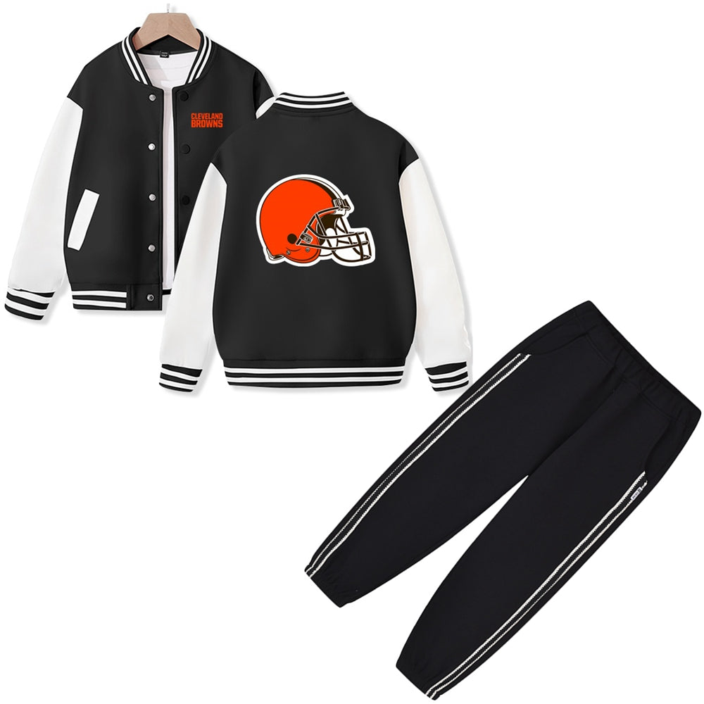 Cleveland American Football Varsity Jacket and Pants 2 Pieces Outfit Kids Clothing Suit Ideal Gift