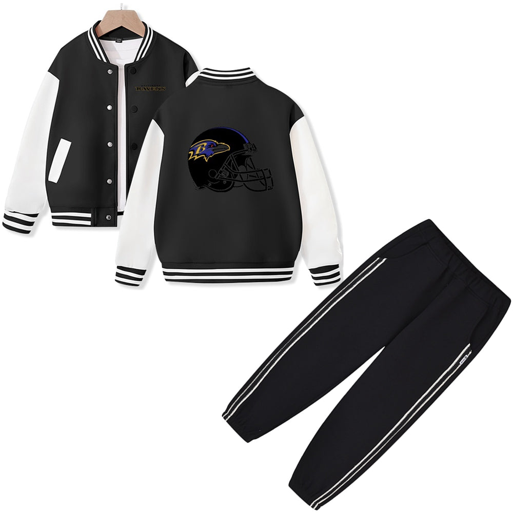 Baltimore American Football Varsity Jacket and Pants 2 Pieces Outfit Kids Clothing Suit Ideal Gift