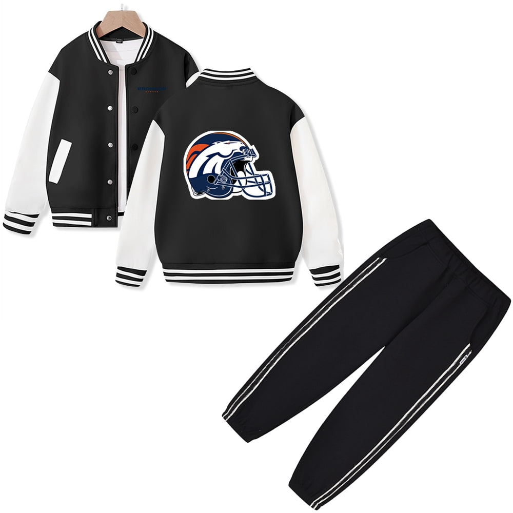 Denver American Football Varsity Jacket and Pants 2 Pieces Outfit Kids Clothing Suit Ideal Gift