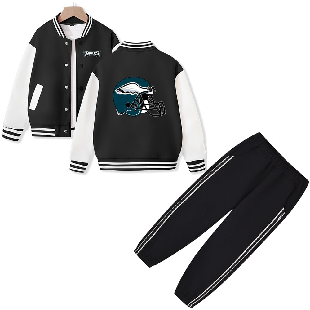 Philadelphia American Football Varsity Jacket and Pants 2 Pieces Outfit Kids Clothing Suit Ideal Gift