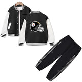 Pittsburgh American Football Varsity Jacket and Pants 2 Pieces Outfit Kids Clothing Suit Ideal Gift