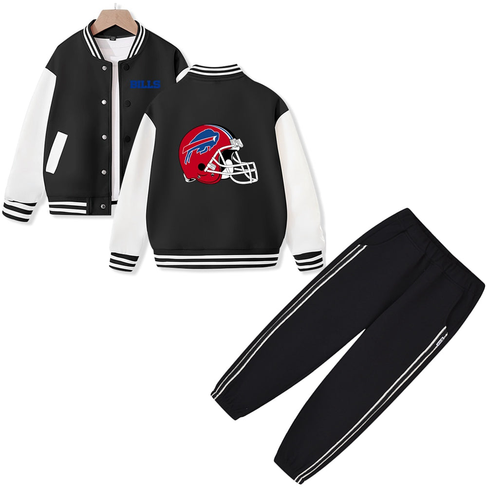 Buffalo American Football Varsity Jacket and Pants 2 Pieces Outfit Kids Clothing Suit Ideal Gift