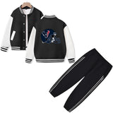 Houston American Football Varsity Jacket and Pants 2 Pieces Outfit Kids Clothing Suit Ideal Gift