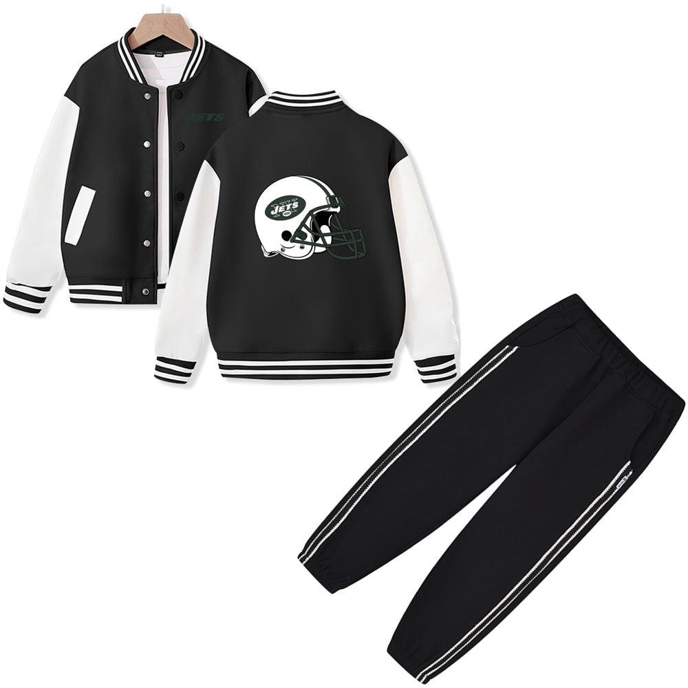 New York American Football Varsity Jacket and Pants 2 Pieces Outfit Kids Clothing Suit Ideal Gift