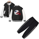 New England American Football Varsity Jacket and Pants 2 Pieces Outfit Kids Clothing Suit Ideal Gift