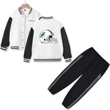 Miami American Football Varsity Jacket and Pants 2 Pieces Outfit Kids Clothing Suit Ideal Gift