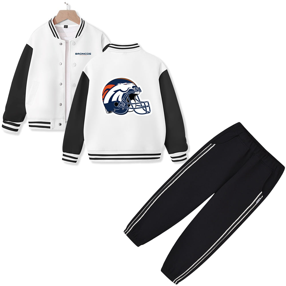 Denver American Football Varsity Jacket and Pants 2 Pieces Outfit Kids Clothing Suit Ideal Gift