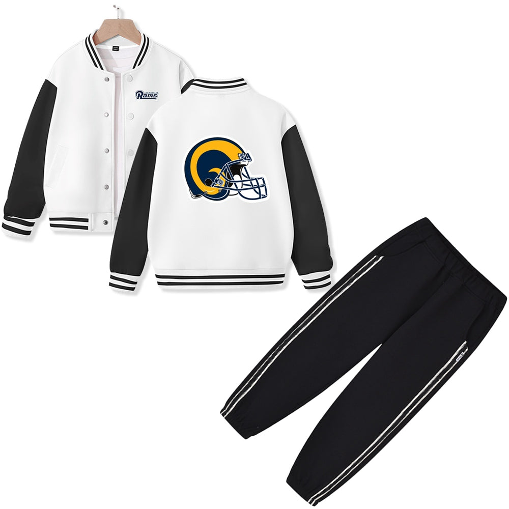 Los Angeles American Football Varsity Jacket and Pants 2 Pieces Outfit Kids Clothing Suit Ideal Gift