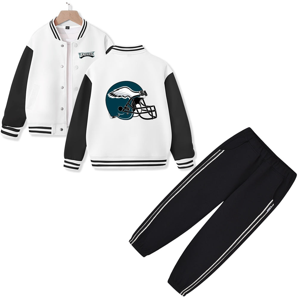 Philadelphia American Football Varsity Jacket and Pants 2 Pieces Outfit Kids Clothing Suit Ideal Gift