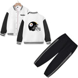 Pittsburgh American Football Varsity Jacket and Pants 2 Pieces Outfit Kids Clothing Suit Ideal Gift