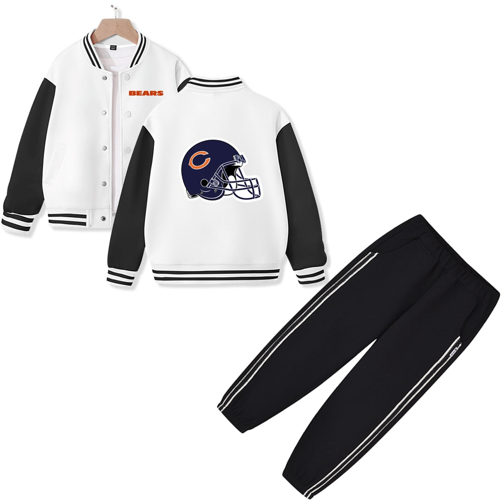 Chicago American Football Varsity Jacket and Pants 2 Pieces Outfit Kids Clothing Suit Ideal Gift