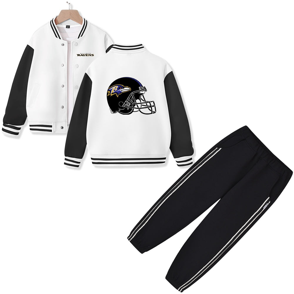 Baltimore American Football Varsity Jacket and Pants 2 Pieces Outfit Kids Clothing Suit Ideal Gift