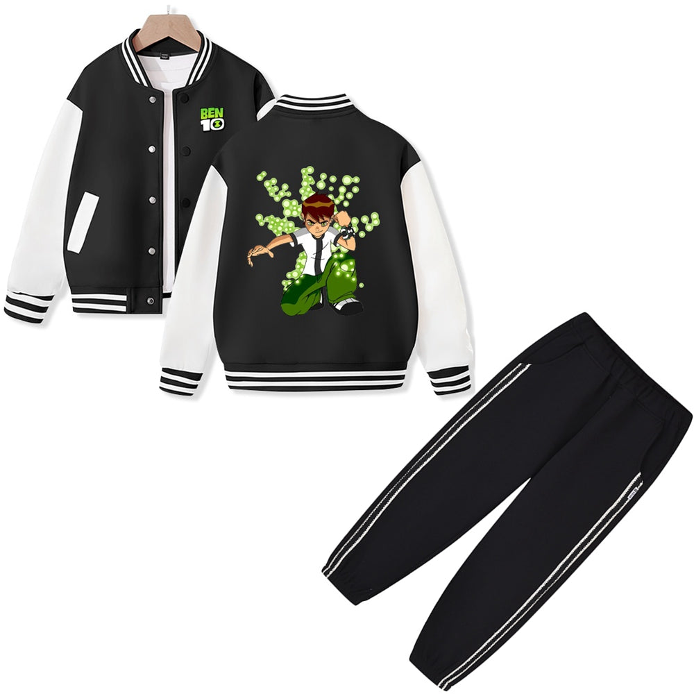Ben 10 Varsity Jacket and Pants 2 Pieces Outfit Kids Clothing Suit Ideal Gift