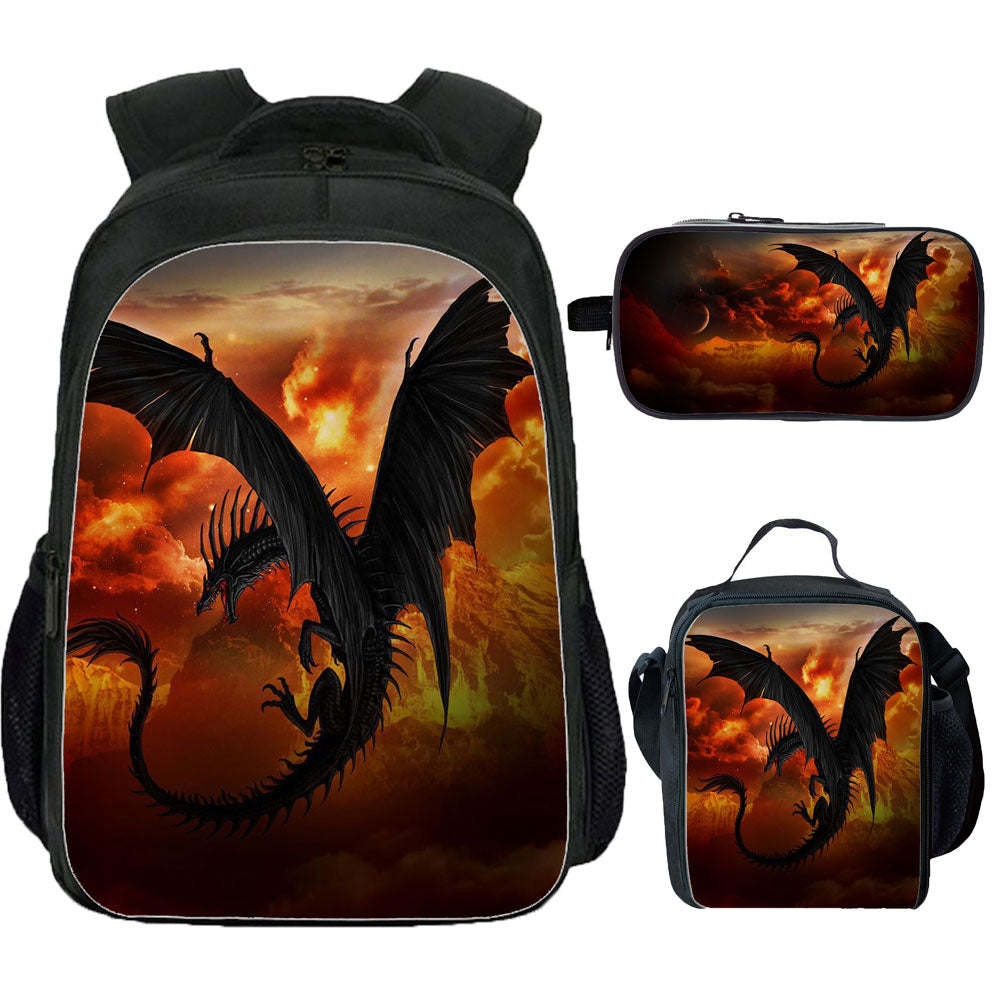 House of the Dragon 16in Backpack Lunch Bag Shoulder Bag Pencil Case School Bag Ideal Present
