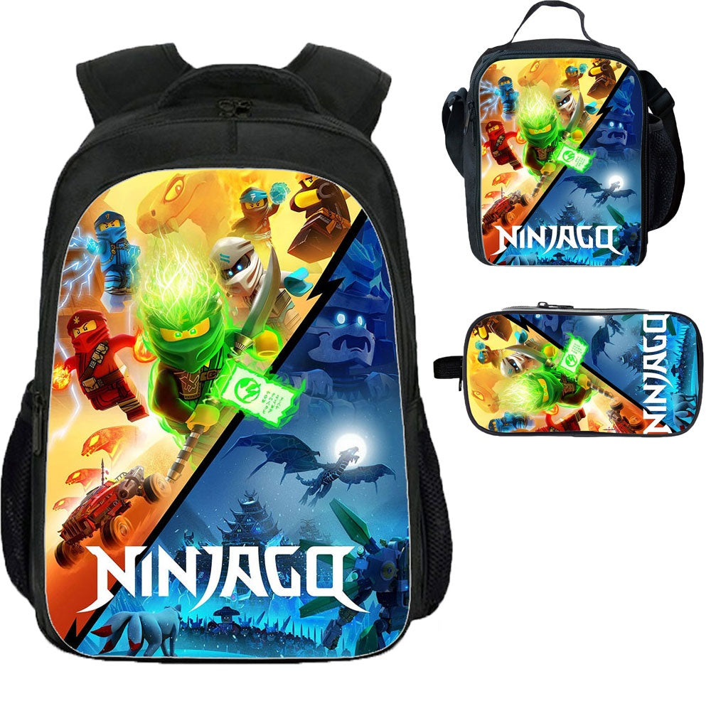 Ninjago School Backpack Lunch Bag Pencil Case 3 Pieces Ideal Present