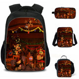 Five Nights at Freddy's School Merch 4PCS Backpack Lunch Bag Shoulder Bag Pencil Case Ideal Present