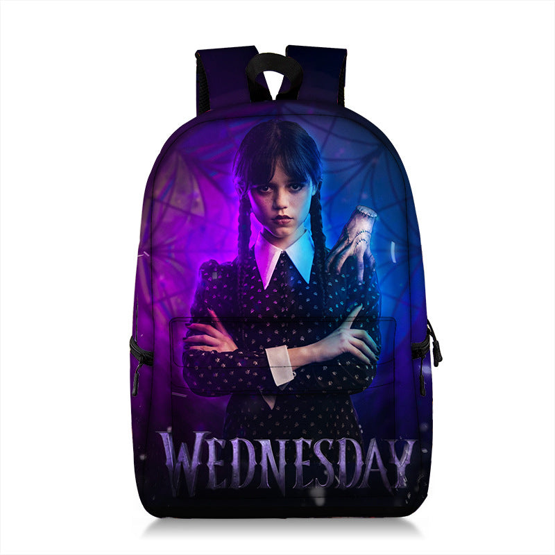 Trending Wednesday Addams Kids School Backpack All Over Printed Large Bag Ideal Gift