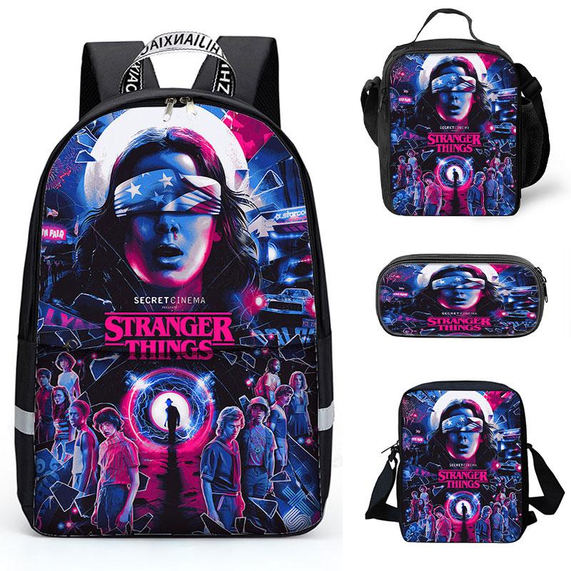 Stranger Things 4 Backpack Large Capacity Student Schoolbag for Boys Girls